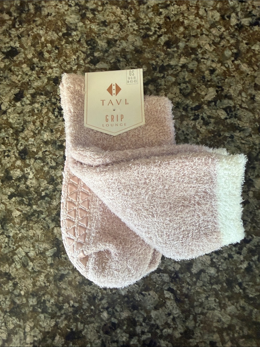 Tavi Lounge Grip Cozy Socks - Blush Pink